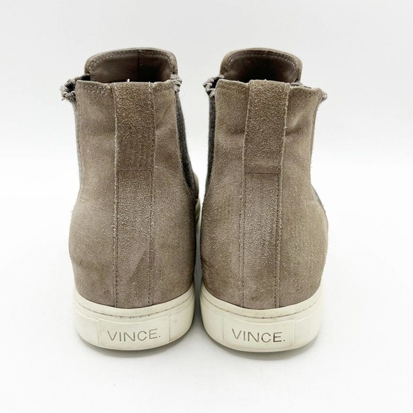 Vince Newlyn Chelsea High-Top Skate Sneaker Straw Beige Suede - Picture 6 of 11